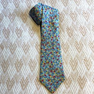 HERMÈS Silk Paisley Blue Neck Tie